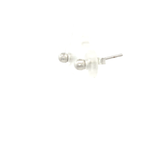 White Gold Rhodium Plated Round Ball Stud Earrings 3mm