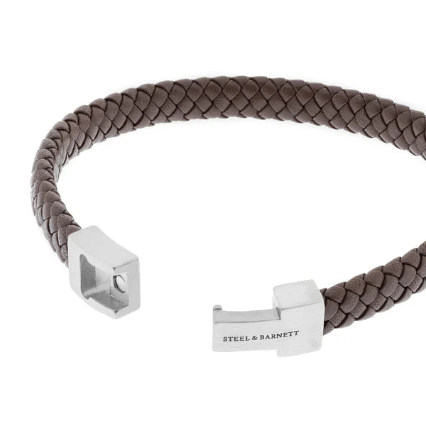 Archie - Brown Leather Box Braided Bracelet