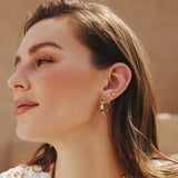 Ania Haie Gold Malachite and Turquoise Large Hoops