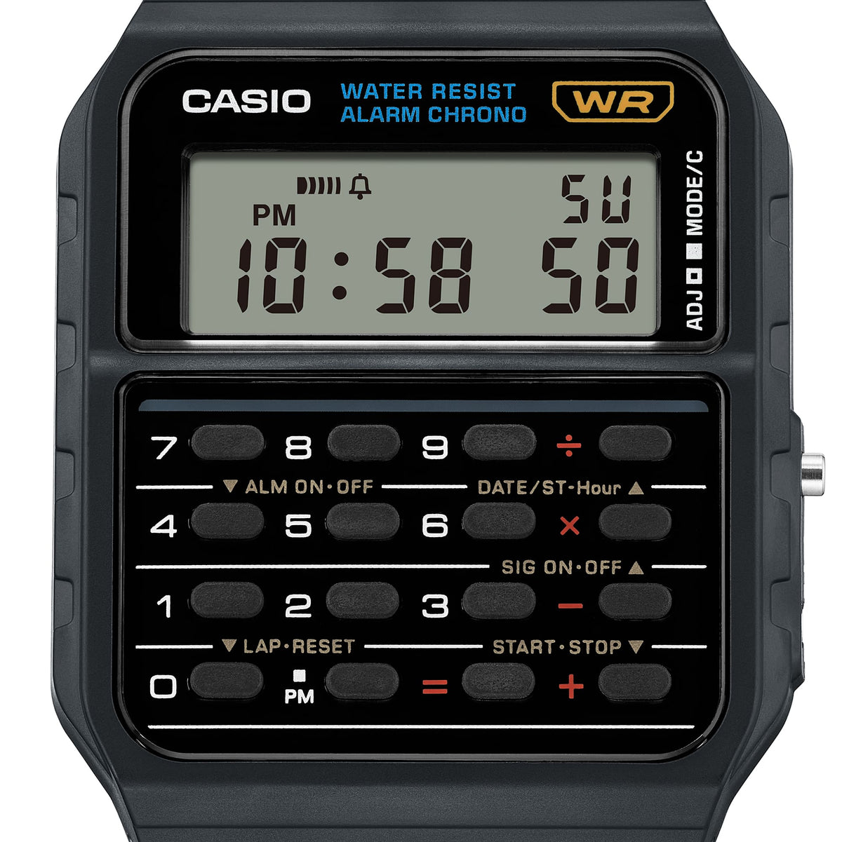 Casio CA-53W-1Z Black Calculator Watch for Men and Women
