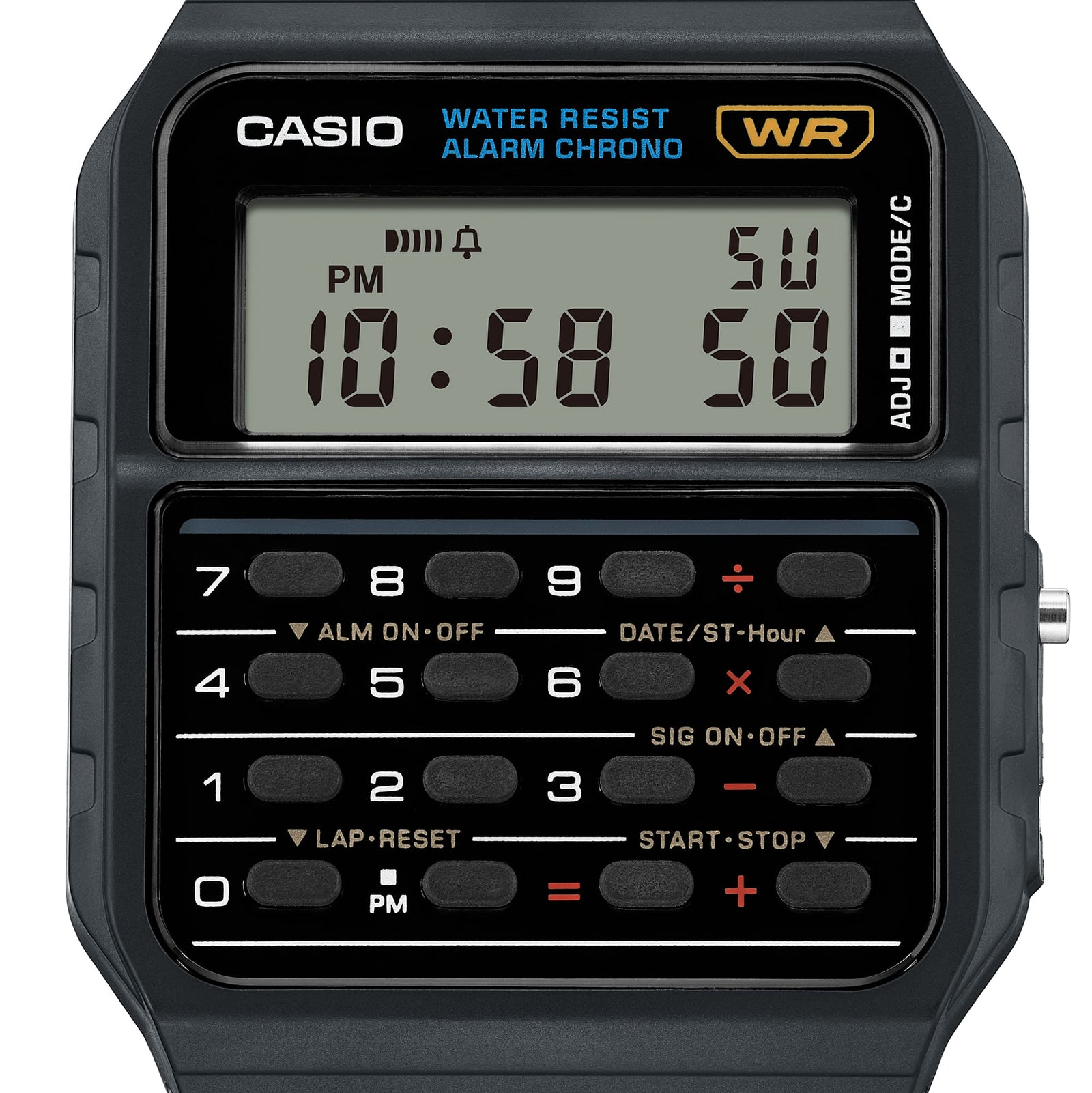 Casio CA-53W-1Z Black Calculator Watch for Men and Women
