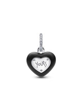 Pandora Matte Black Ceramic Heart Padlock Dangle Charm