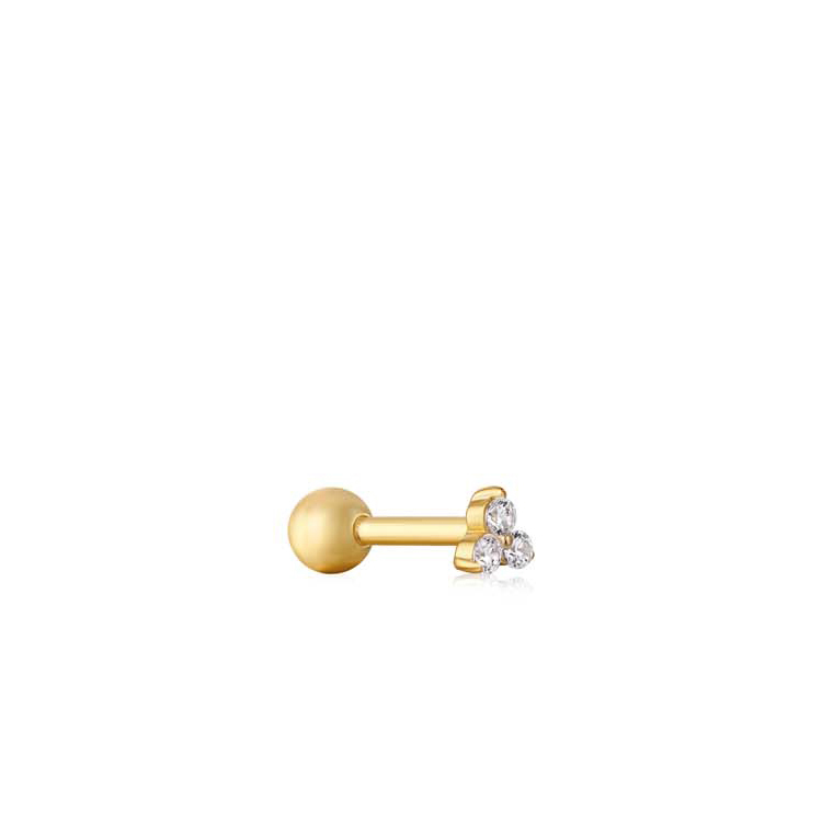 Ania Haie Gold Trio Sparkle Barbell Single Earring.