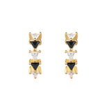 Ania Haie Gold Black/White Triangular Cubic Zirconia Huggies