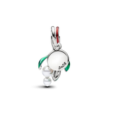Pandora Mistletoe Platinum-Plated Double Dangle
