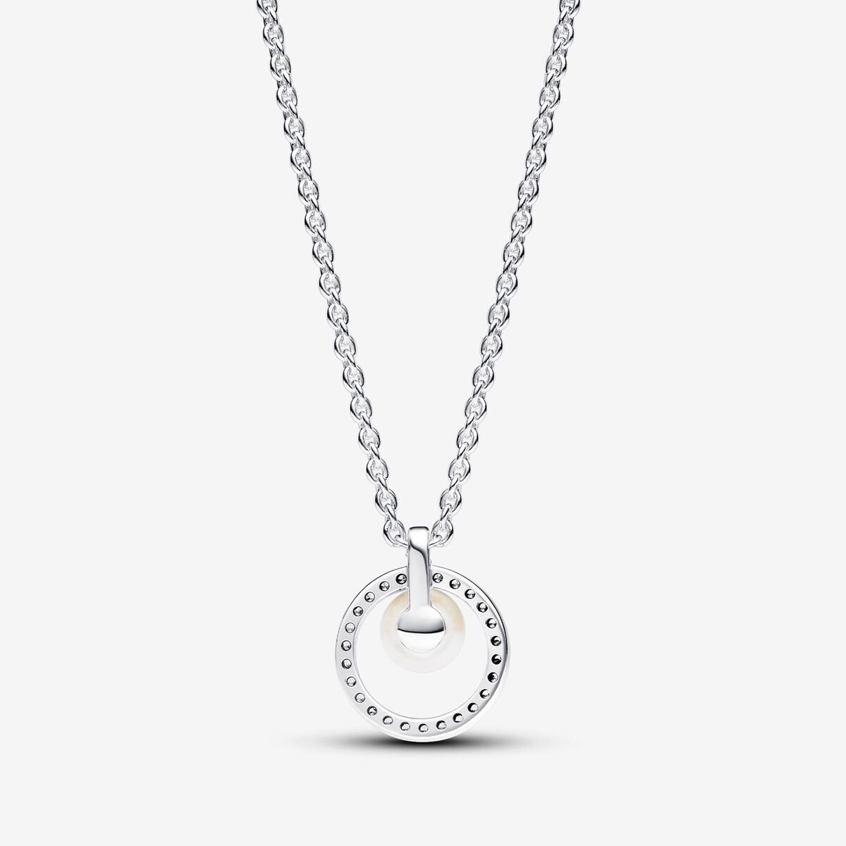 Pandora Treated Freshwater Cultured Pearl & Pavé Collier Necklace