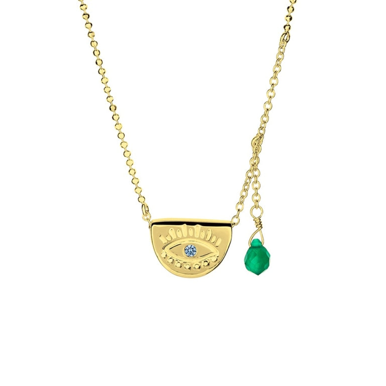 DPI Eye Necklace with Green Stone