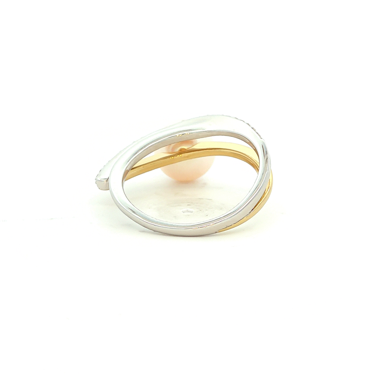 Two-Tone Chinese Cultured Pearl & Diamond Dress Ring