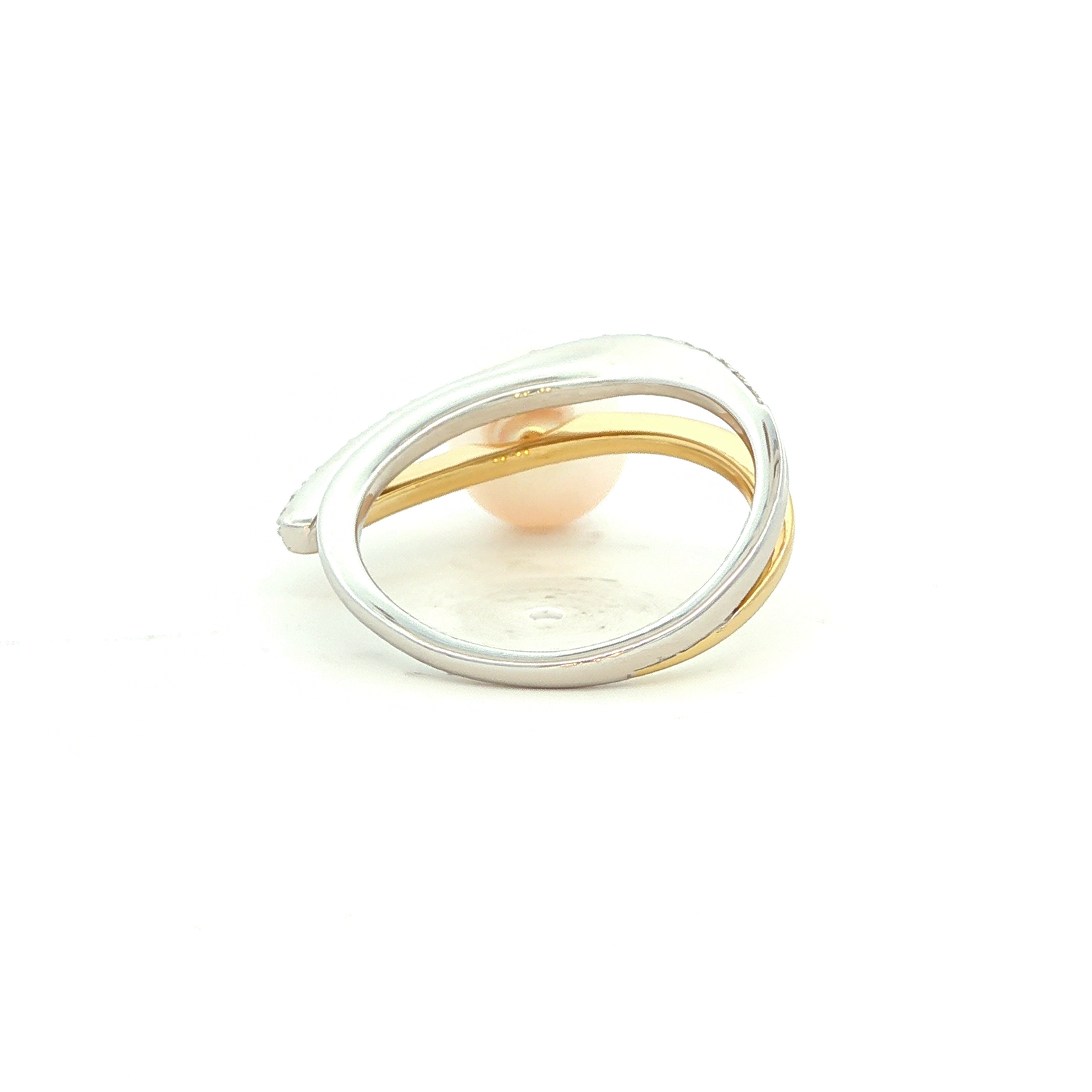 Two-Tone Chinese Cultured Pearl & Diamond Dress Ring