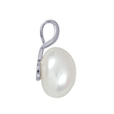 Sterling Silver 12mm Freshwater Cultured Button Pearl Pendant