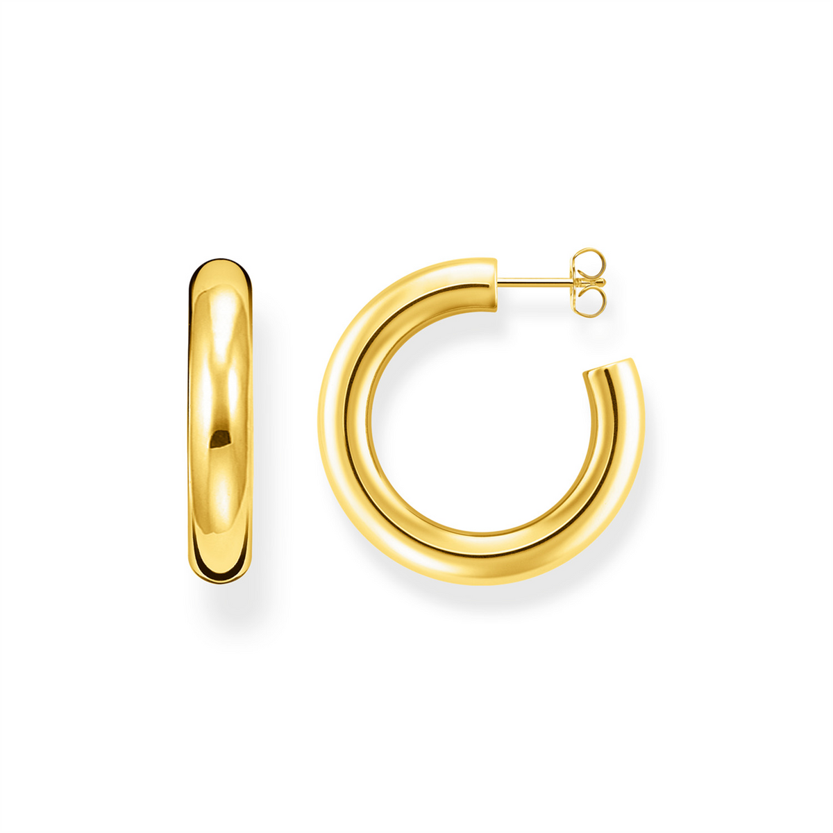 Thomas Sabo Chunky Hoop Earrings Medium Gold Plated