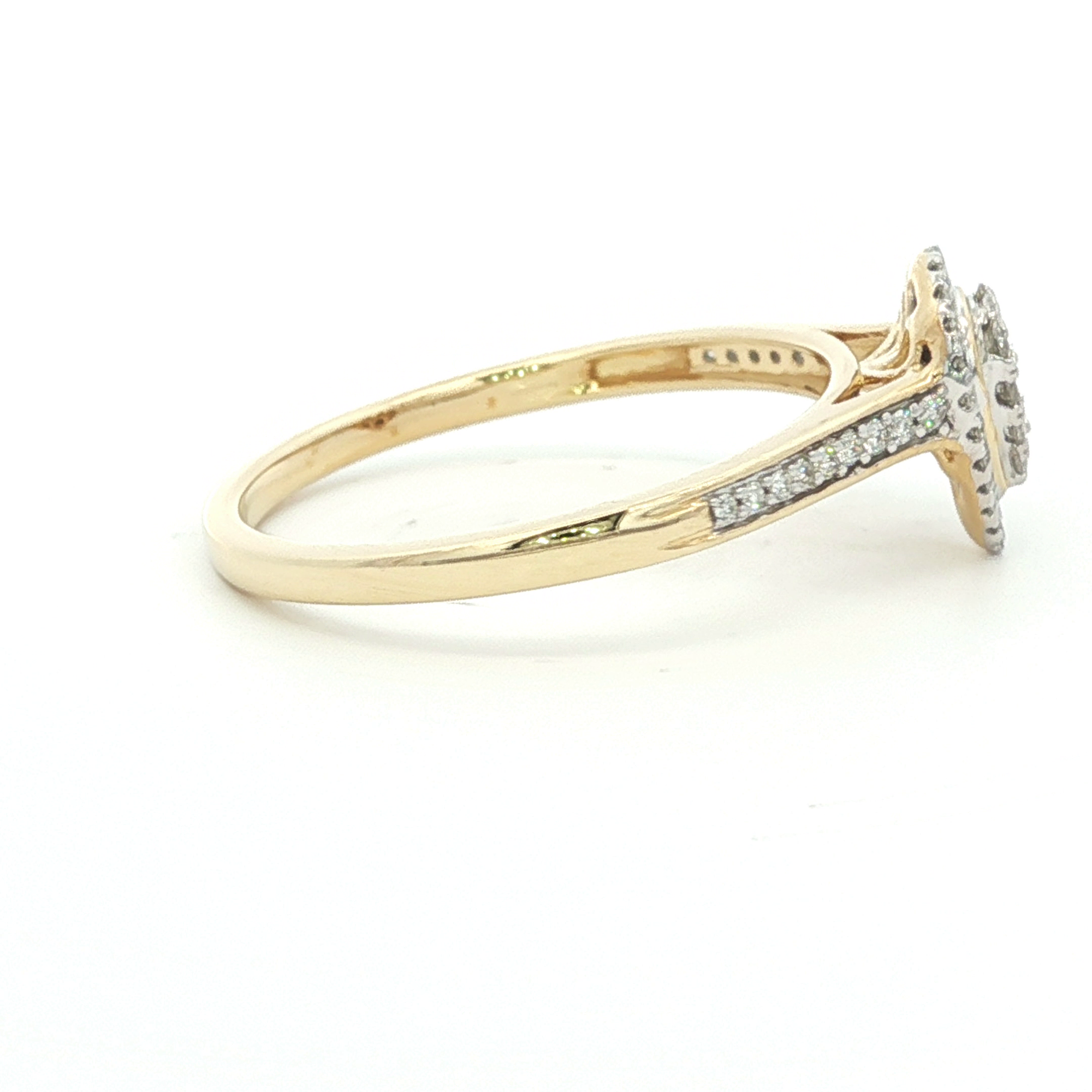 Yellow Gold Pear Cut Diamond Multi-Stone Ring