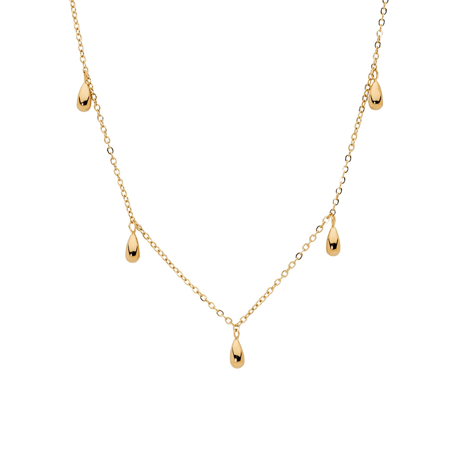 Ellani 5x Tear Drops Stainless Steel Necklace