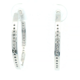 9CT W/G PAVE SET LARGE HUGGIE Dia EARRINGS TDW .50CT