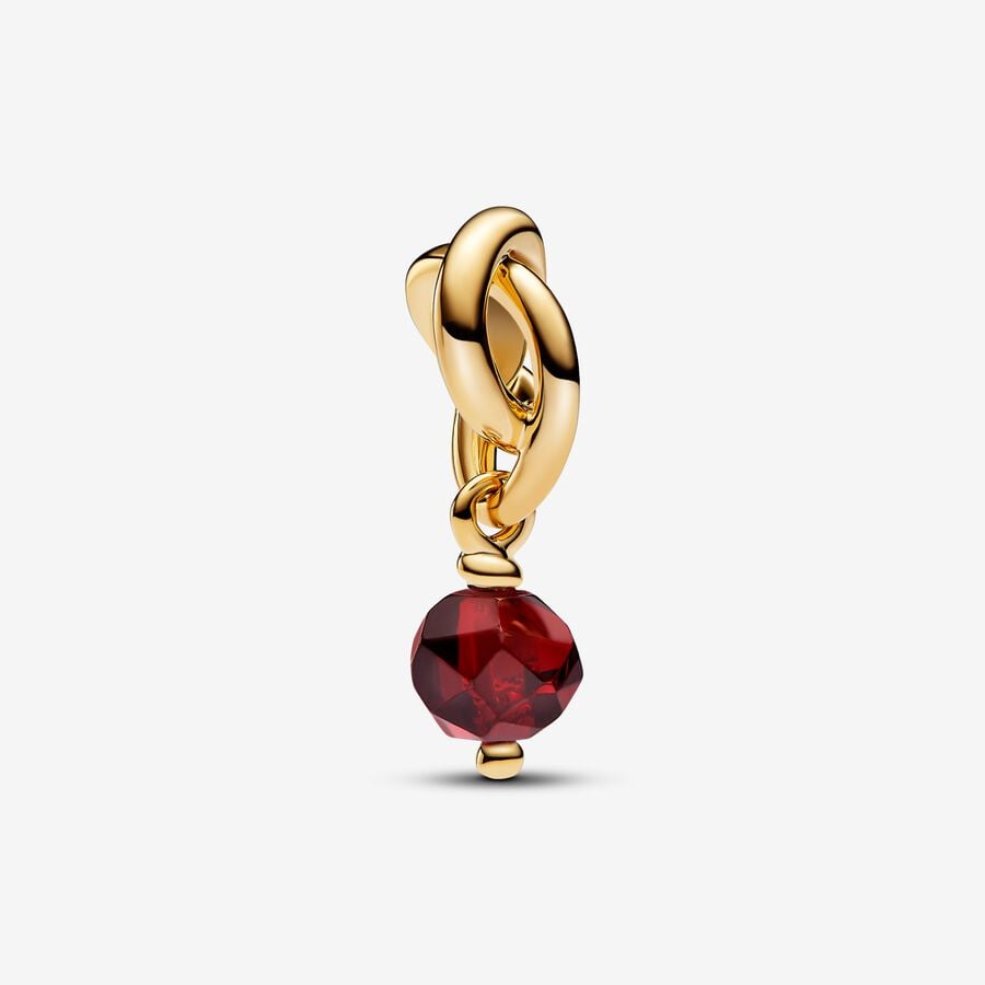 January Faceted Birthstone Eternity Circle Dangle Charm