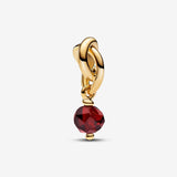 January Faceted Birthstone Eternity Circle Dangle Charm