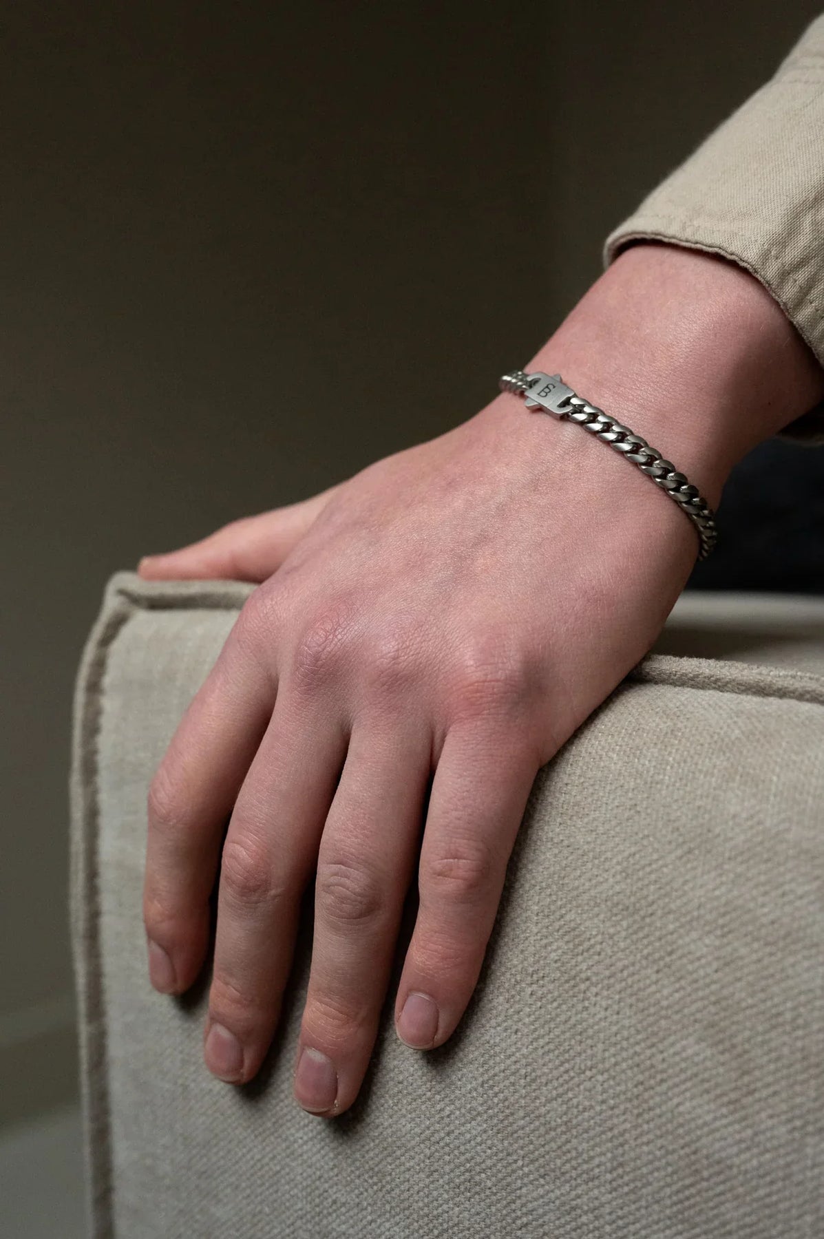 Svelte Stephen - Matte Silver- Cuban Link Stainless Steel Bracelet
