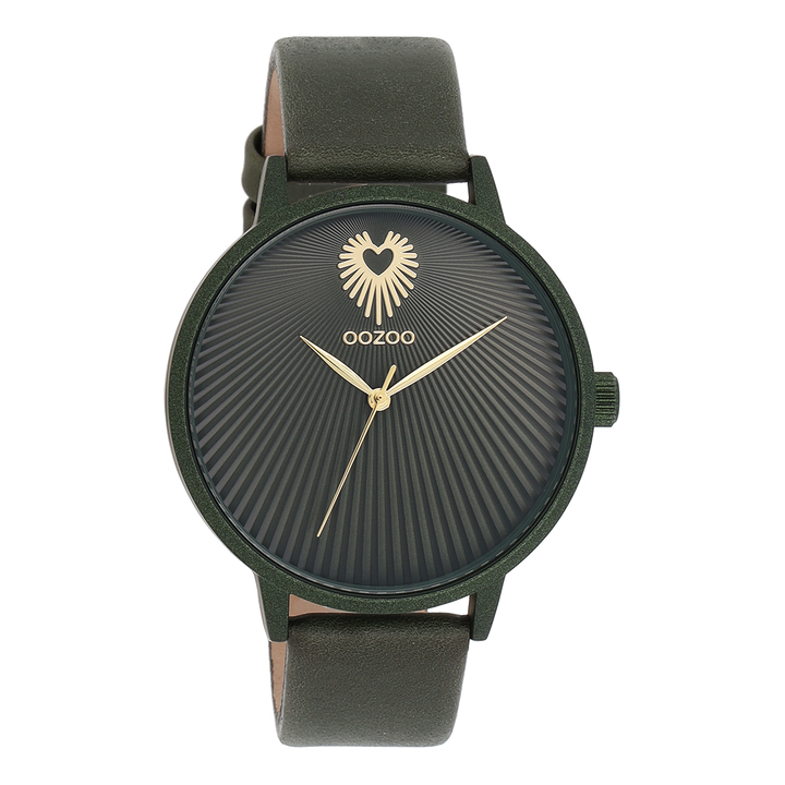 Forest Green Oozoo Watch With Forest Green Leather Strap