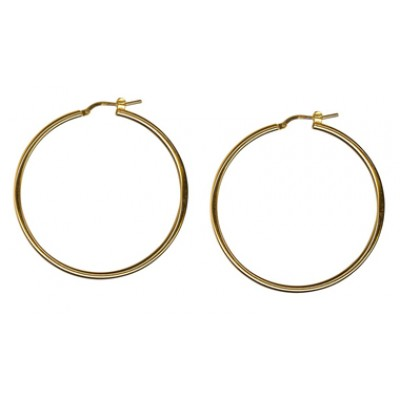 40mm Plain Hoop Italian Made Earrings in Sterling Silver.