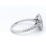 Round Halo Diamond Ring Set in White Gold