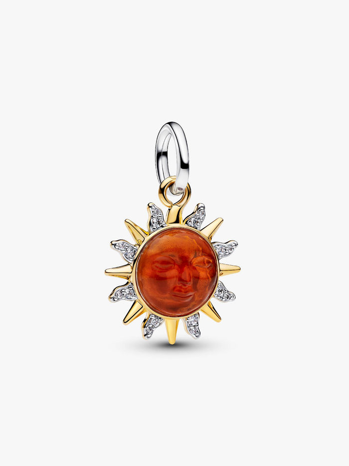Pandora Two Tone Spiral Sun Pendant Charm