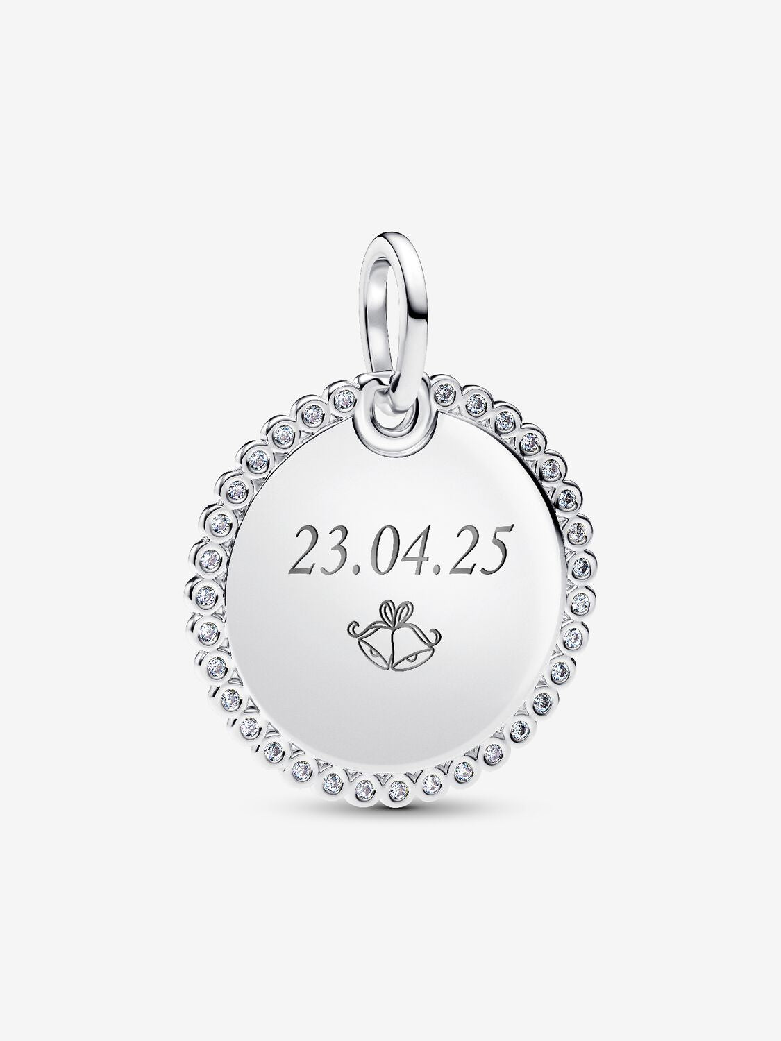 Pandora Engravable Round Sterling Silver Pendant