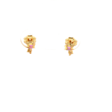 Pear Amethyst Earrings in Yellow Gold
