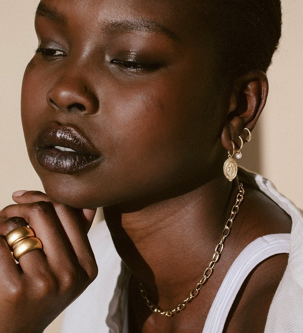 Kirstin Ash Tiny Pearl Hoops in Sterling Silver