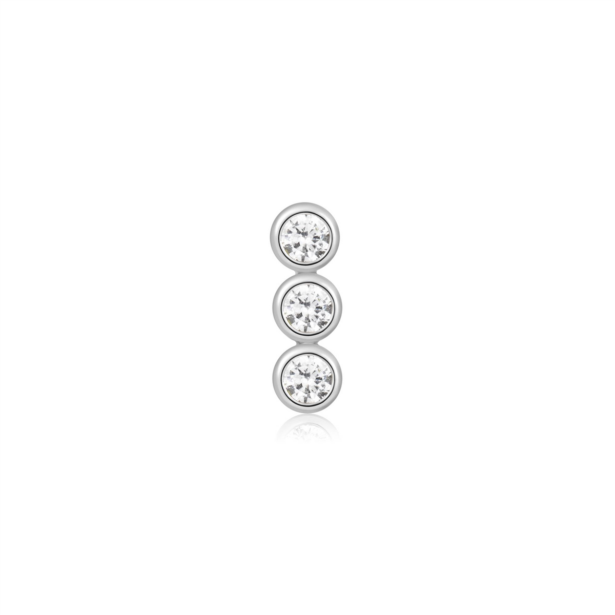 Ania Haie Triple Stone Bezel Barbell Single Earring