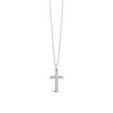 Sterling Silver Cubic Zirconia Cross Necklace