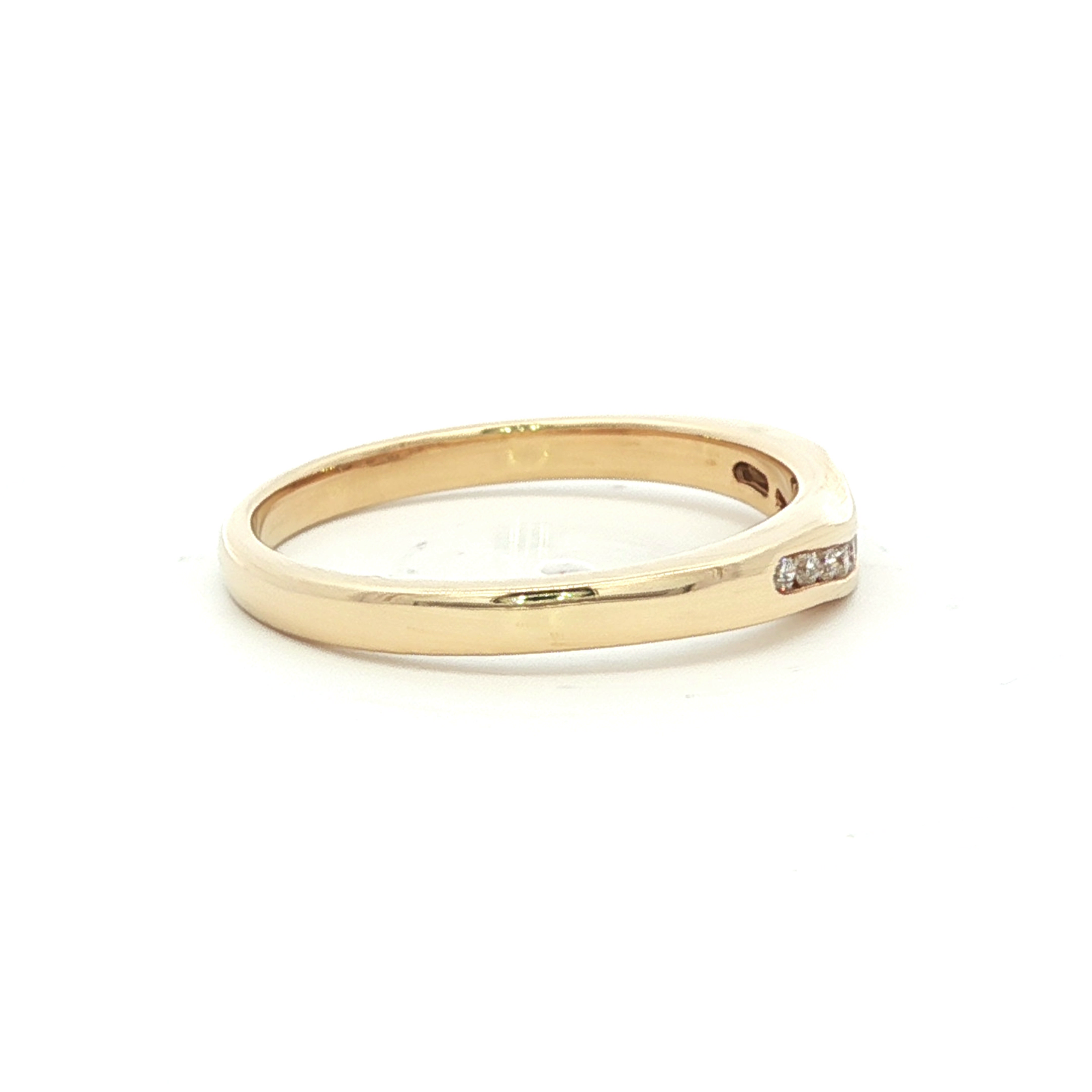 Curved Diamond Set Wedding Band