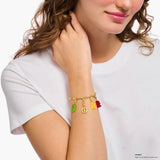 Thomas Sabo Gold-Plated Charm Pendant Strawberry Red Gold Bear