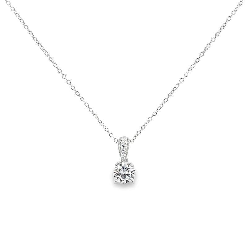 Sterling Silver Cubic Zirconia Drop Necklet
