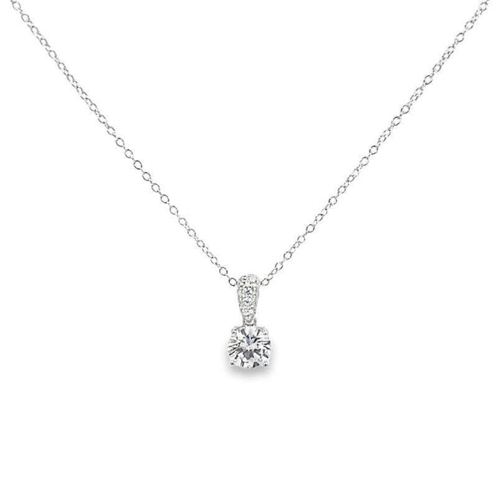 Sterling Silver Cubic Zirconia Drop Necklet