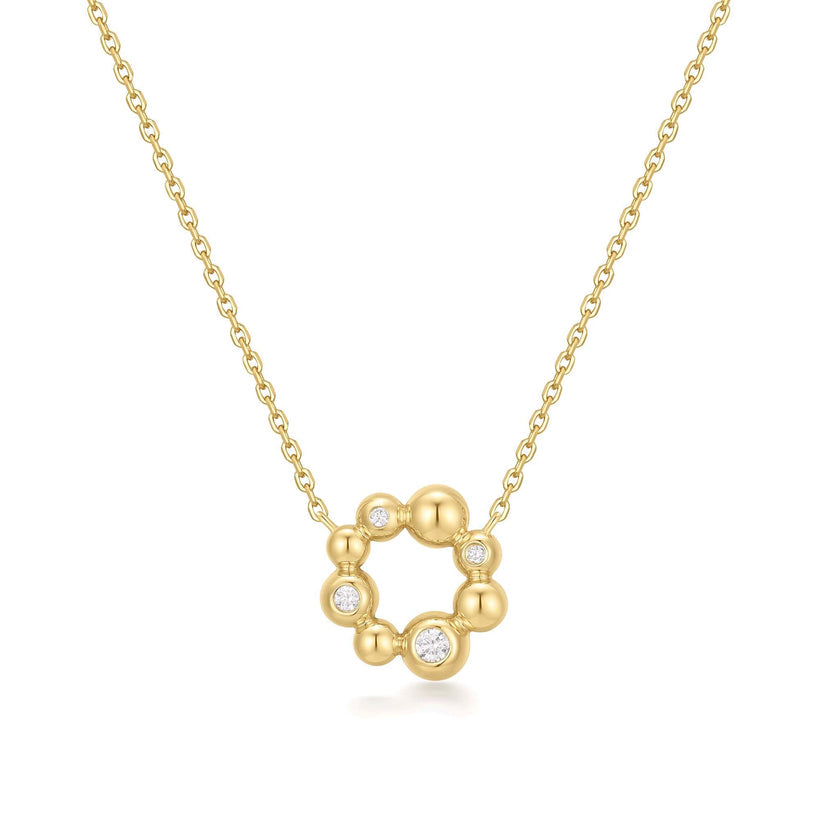 #5A MELODIC GLD CZ STAR DROP NL 40.5+5cm