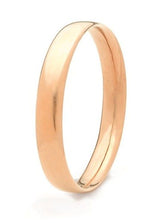 9ct Rose Gold Silver Filled Half Round 14mm Bangle