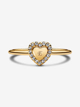 Pandora Engravable Heart Halo Ring
