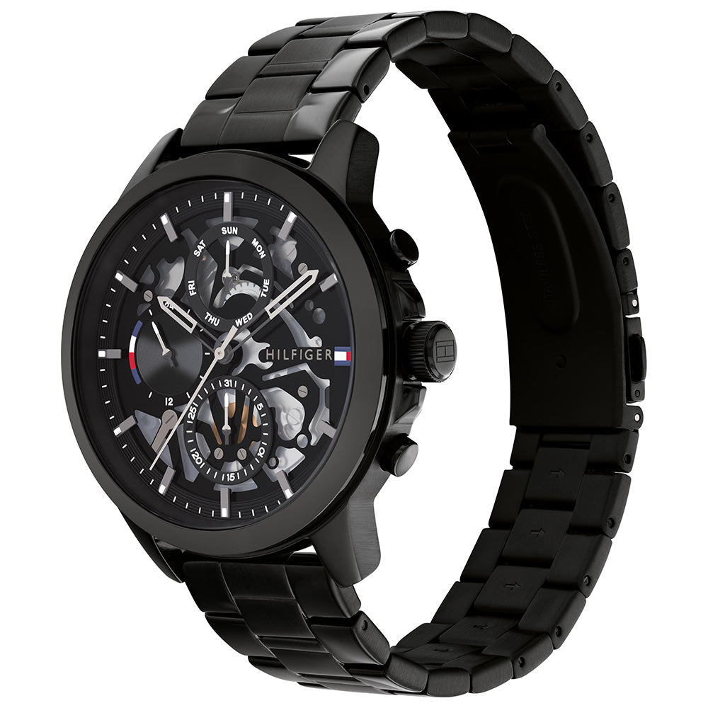 Tommy Hilfiger 'Henry'  Black Steel Men's Multi-function Watch
