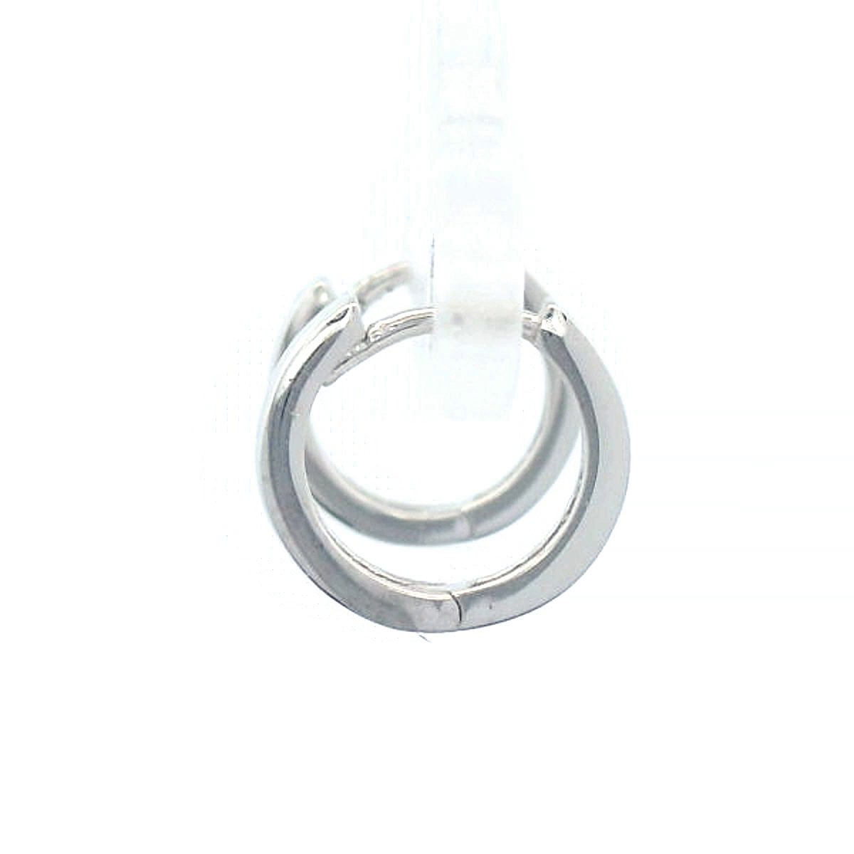 9 Carat White Gold 8X2mm Shiny Huggie