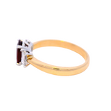 Oval Red Ruby Set in 4 Claw Yellow Gold Setting