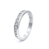 18K White Gold Bead Set Diamond Ring