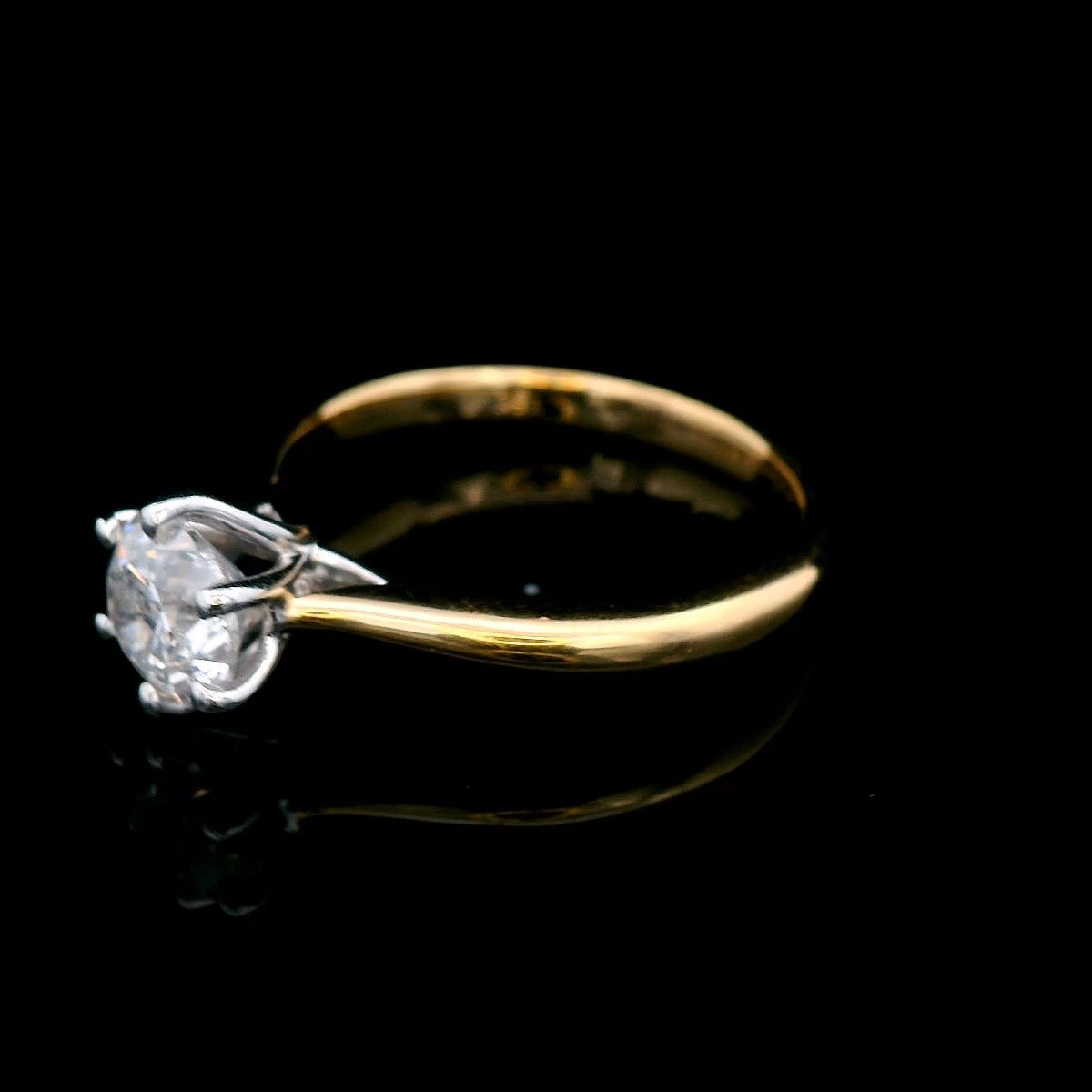 18ct Gold 1.00ct 6 Claw Solitaire Ring