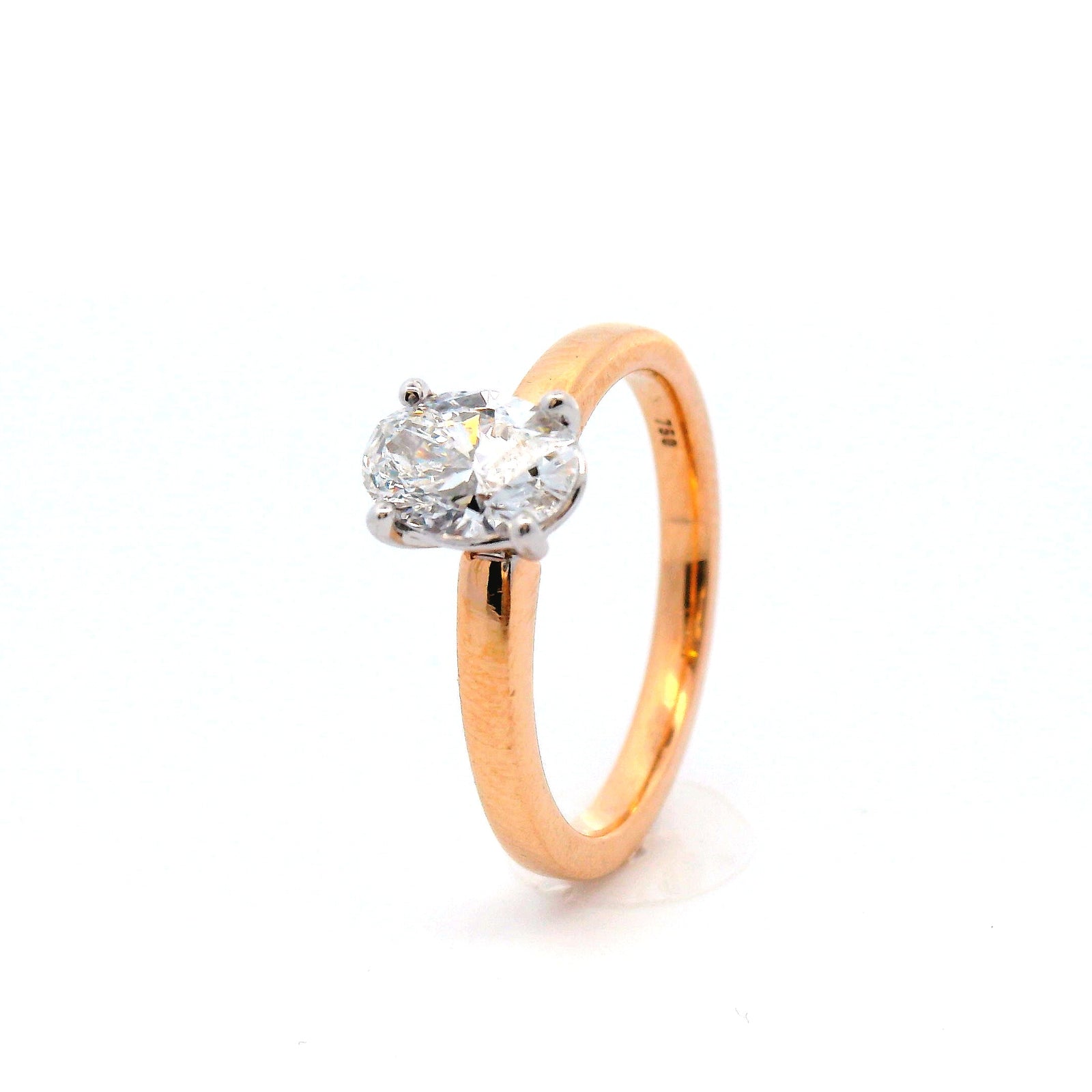 Rose Gold Oval Diamond Engagement Ring