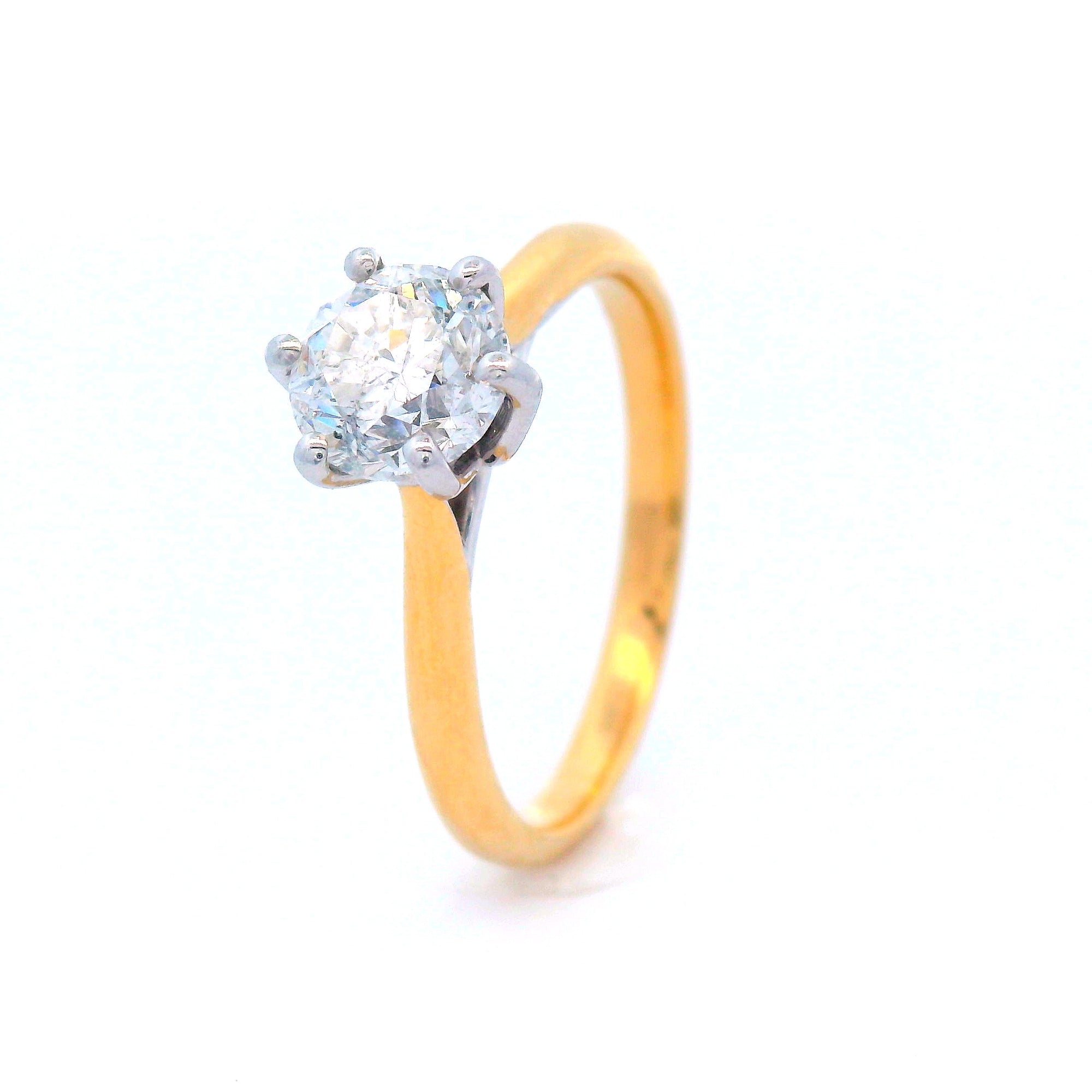 18ct Gold 1.00ct 6 Claw Solitaire Ring