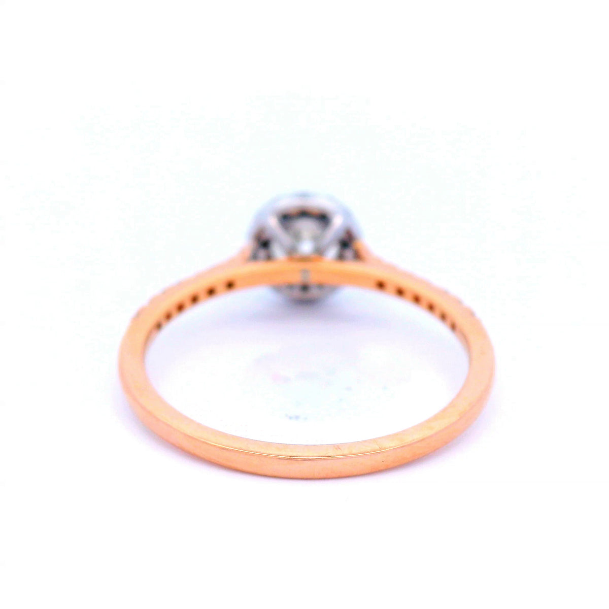 Diamond Halo Engagement Ring in Rose Gold