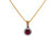 9 Carat Yellow Gold Diamond & Ruby Round Cluster Pendant