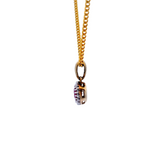 9 Carat Yellow Gold Diamond & Ruby Round Cluster Pendant