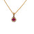 9 Carat Yellow Gold Diamond & Ruby Round Cluster Pendant