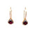 9ct Gold Ruby & Diamond Claw Set Shepherd Hook Earring