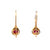 9ct Gold Ruby & Diamond Claw Set Shepherd Hook Earring